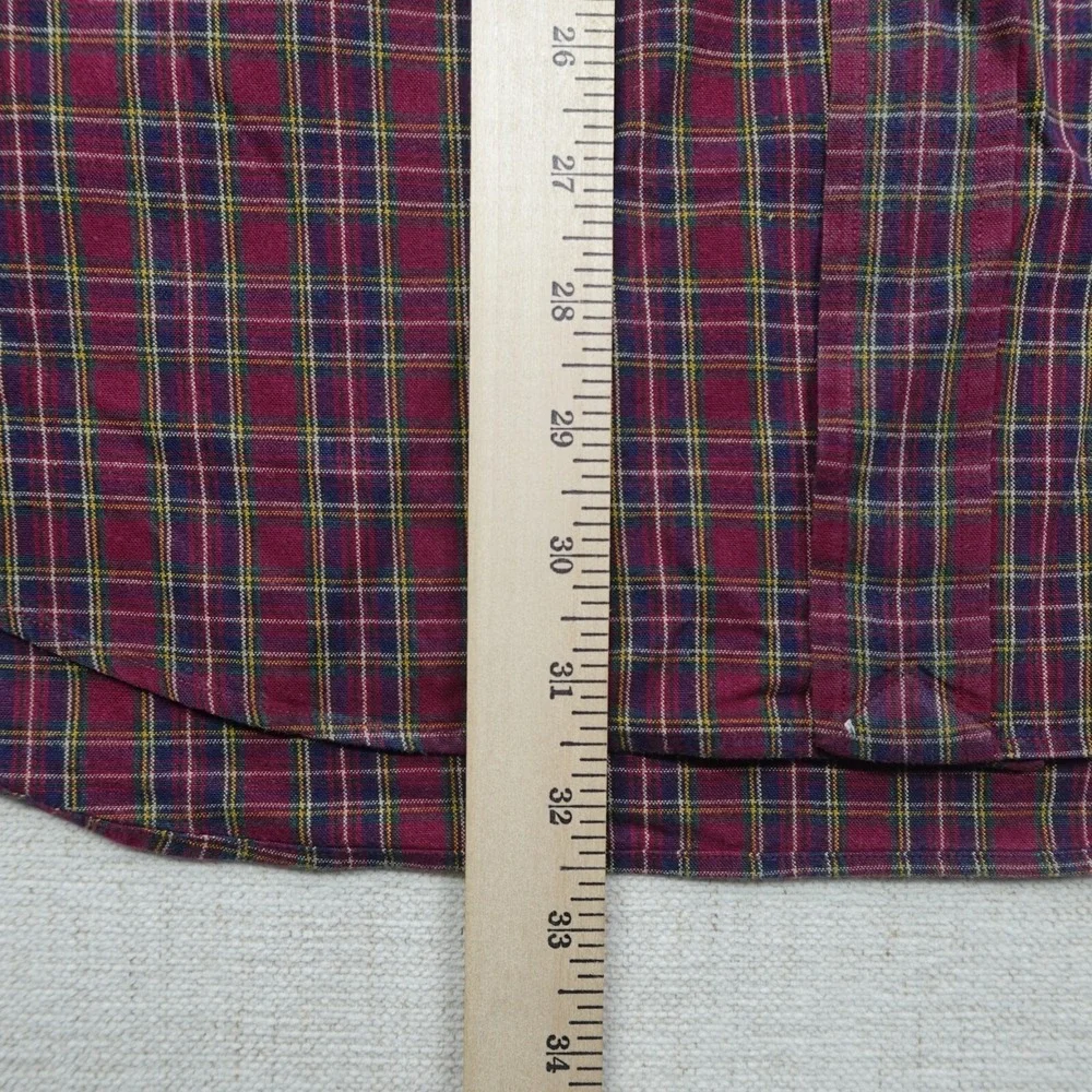 Ralph Lauren Golf Tilden Button Down Shirt XXL Red Plaid Tartan Long Sleeve Y2K - Picture 6 of 10